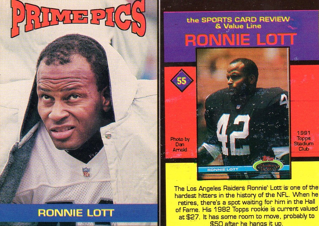 1992 Sports Card Review Prime Pics Magazine Insert - Lott, Ronnie