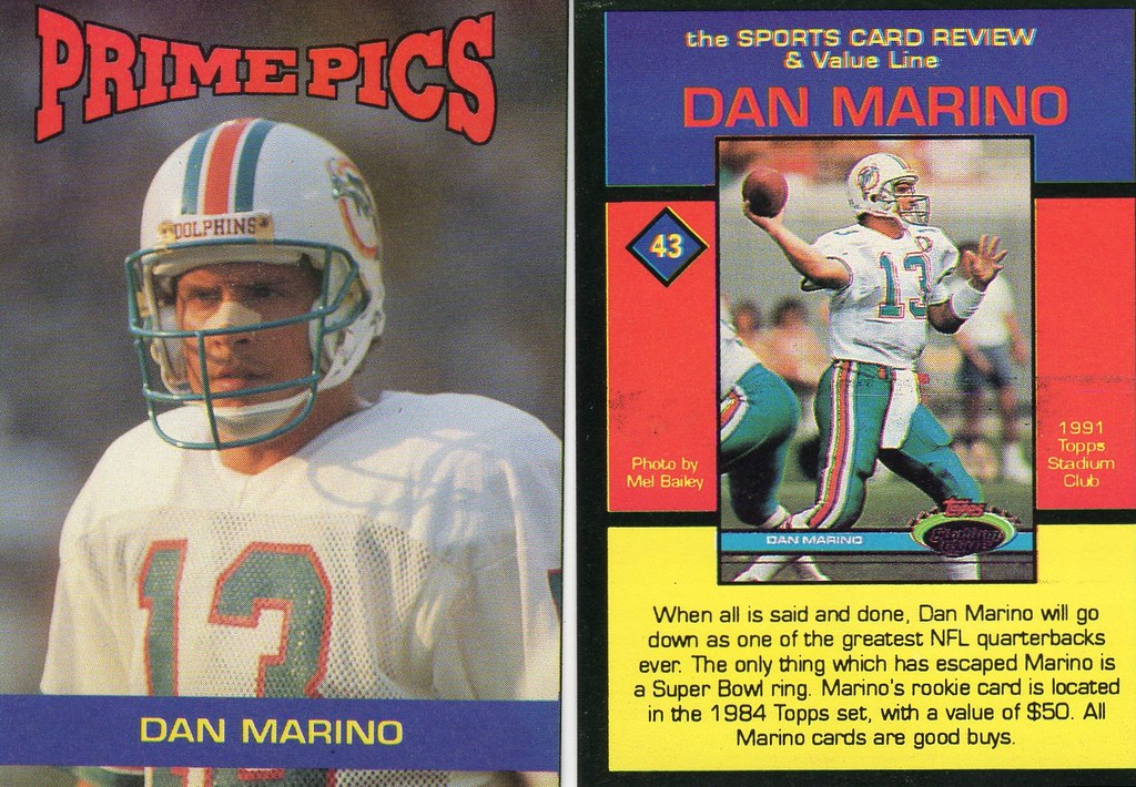 1992 Sports Card Review Prime Pics Magazine Insert - Marino, Dan