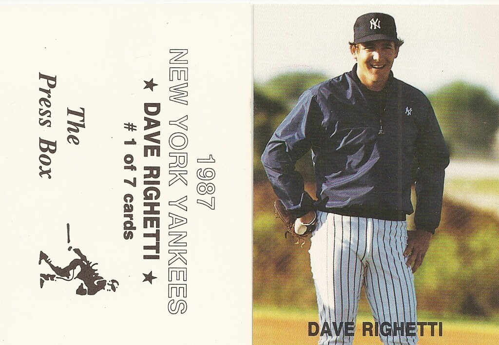 1987 The Press Box NY Yankees - Rhigetti, Dave