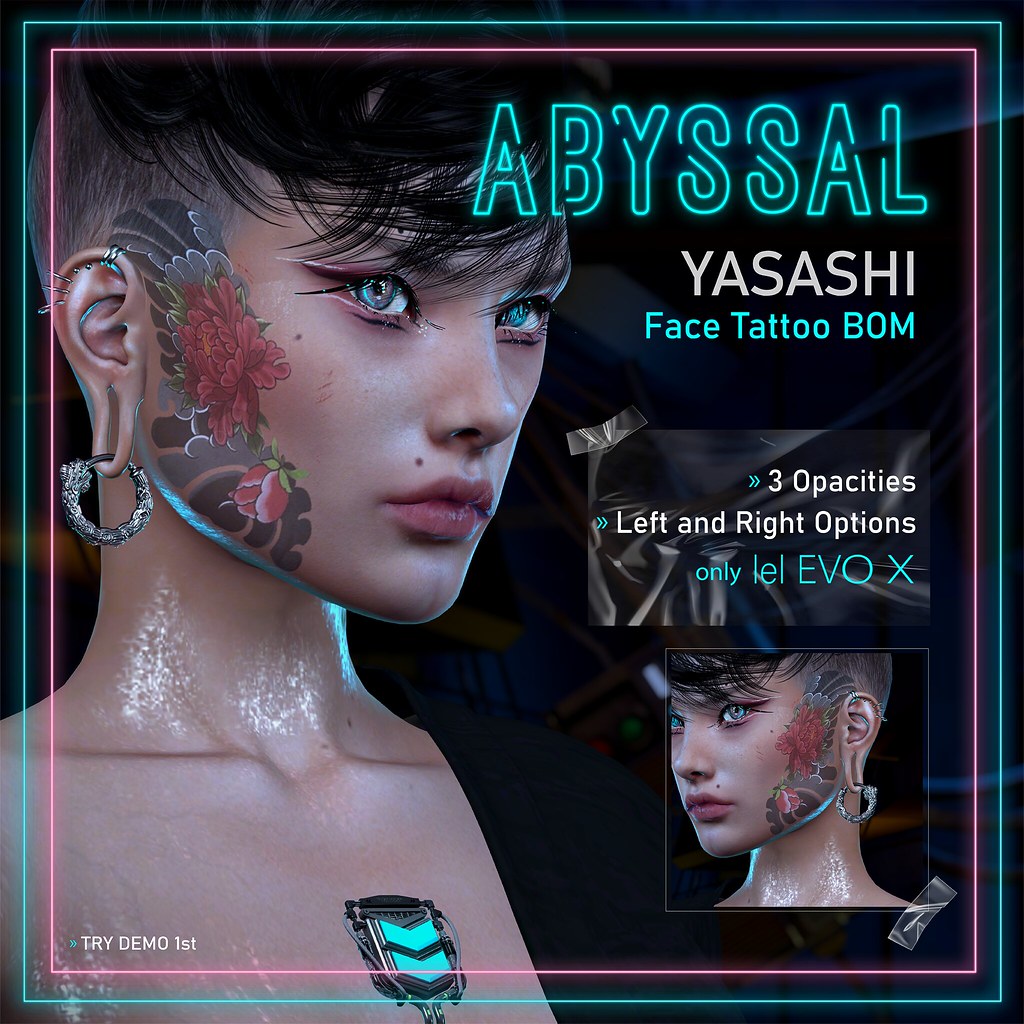 +ABYSSAL+ YASASHI FACE TATTOO