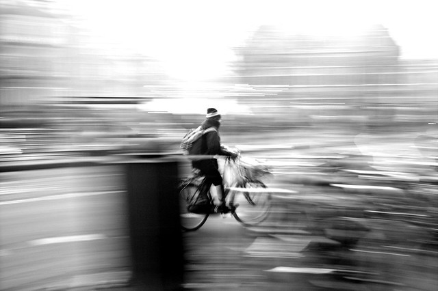 The Cyclist | BW | Amsterdam