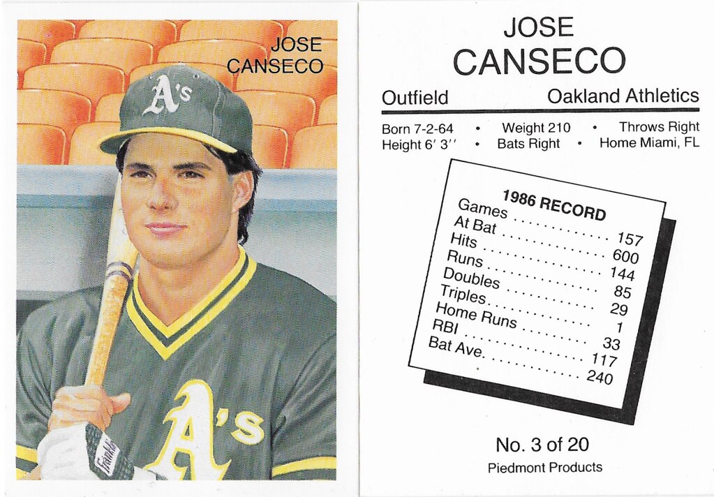 1988 Piedmont Products - Canseco, Jose