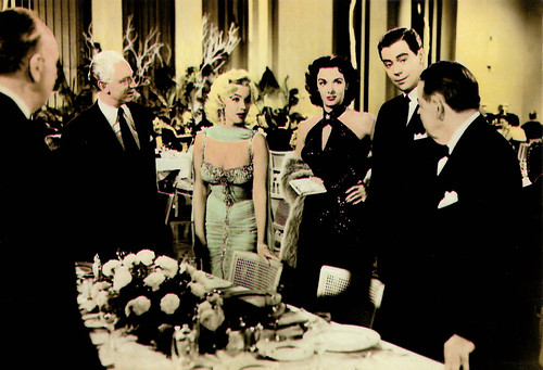 Marilyn Monroe, Jane Russell and Elliott Reid in Gentlemen Prefer Blondes (1955)