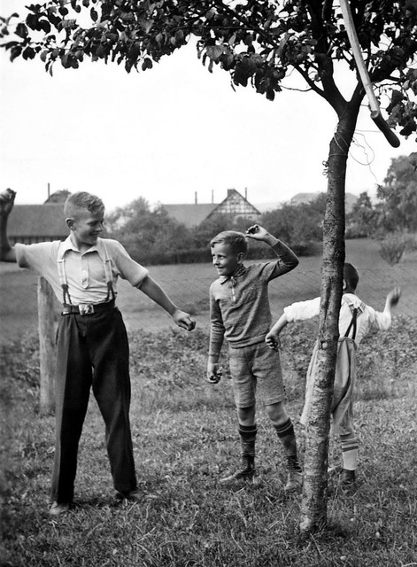 Boys playing around in Germany circa WW2