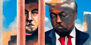 Convicts-on-Mars-Image-12-Elon-Kanye-Conspire-against-Democracy-behind-Bars-by-Fabrice-Florin-with-Midjourney-Large-Size
