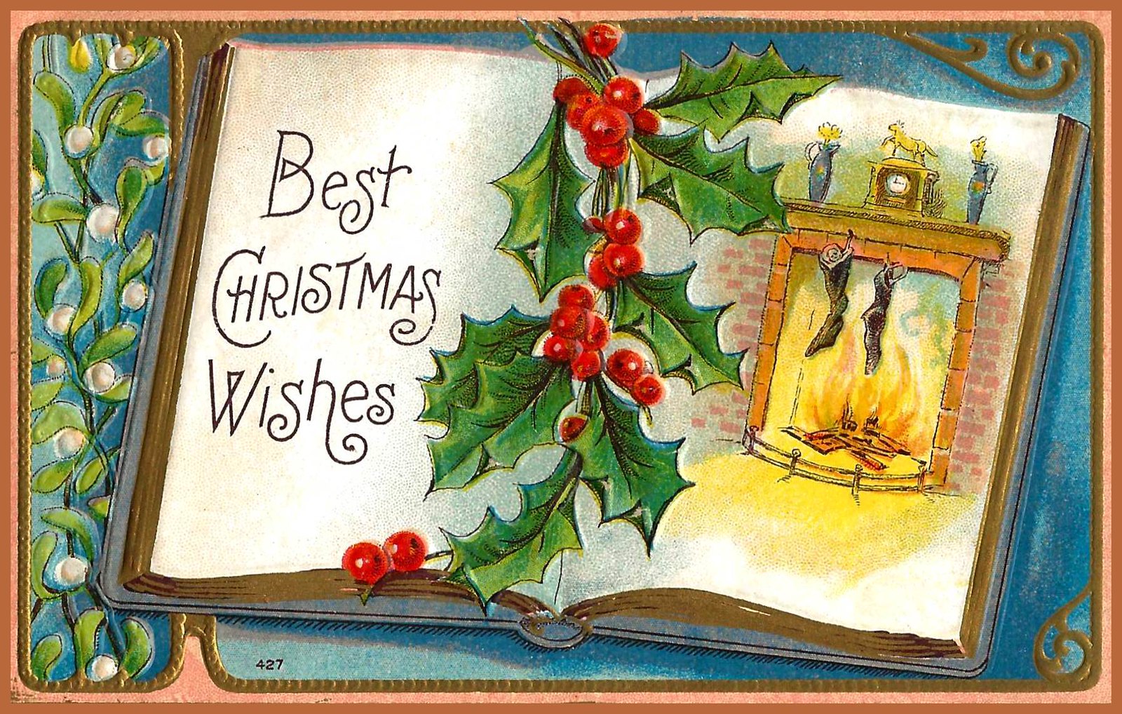 'Best Christmas Wishes' greeting card - 1910