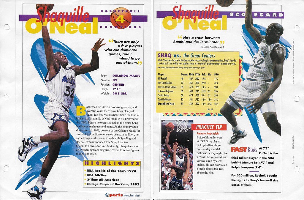 1993 Sports Heroes Feats Packet 00 Sample - Shaq