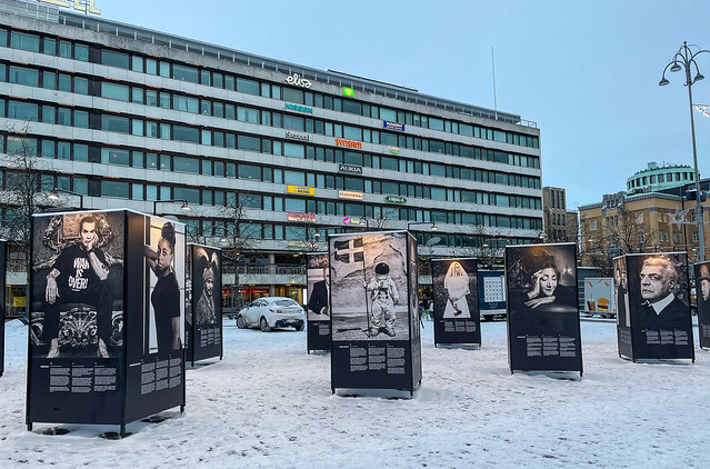 A photo gallery in the market square
