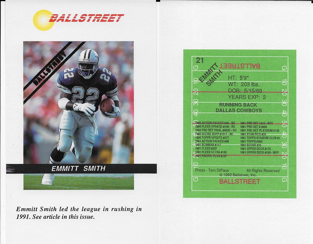 1992 Ballstreet Magazine Insert Oversize - Smith, Emmitt (Vol 2 No. 3)
