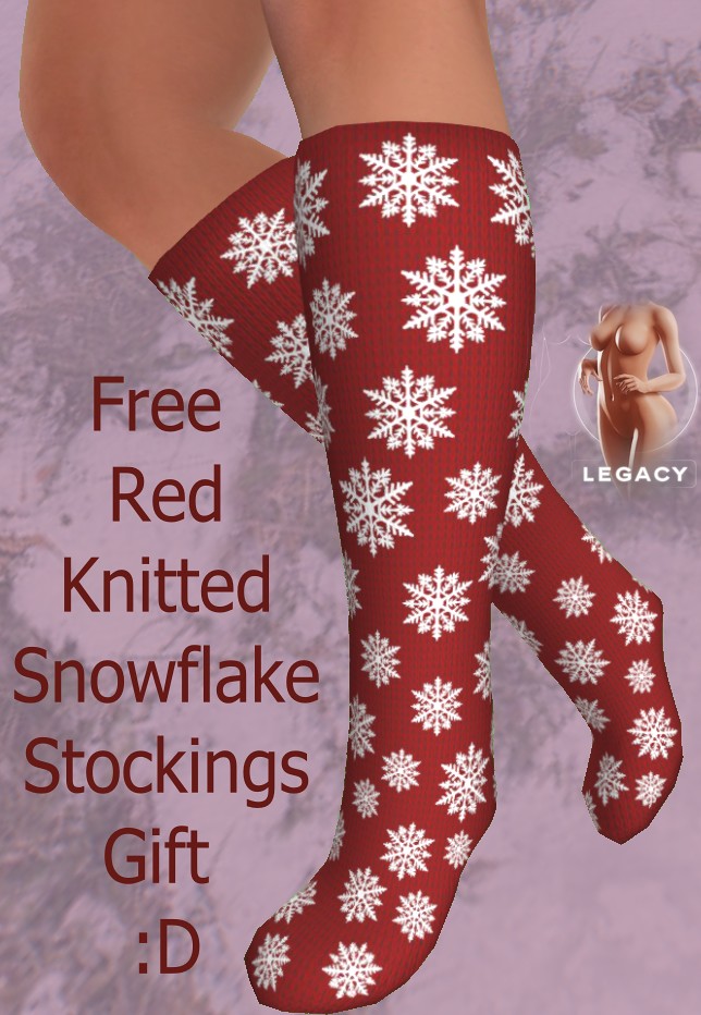 Red Knitted Snowflake Stockings