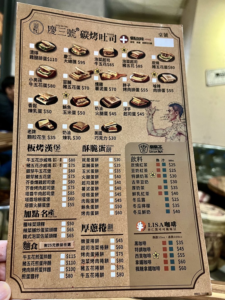 慶三號烤肉倉庫早午餐 台北市延平店