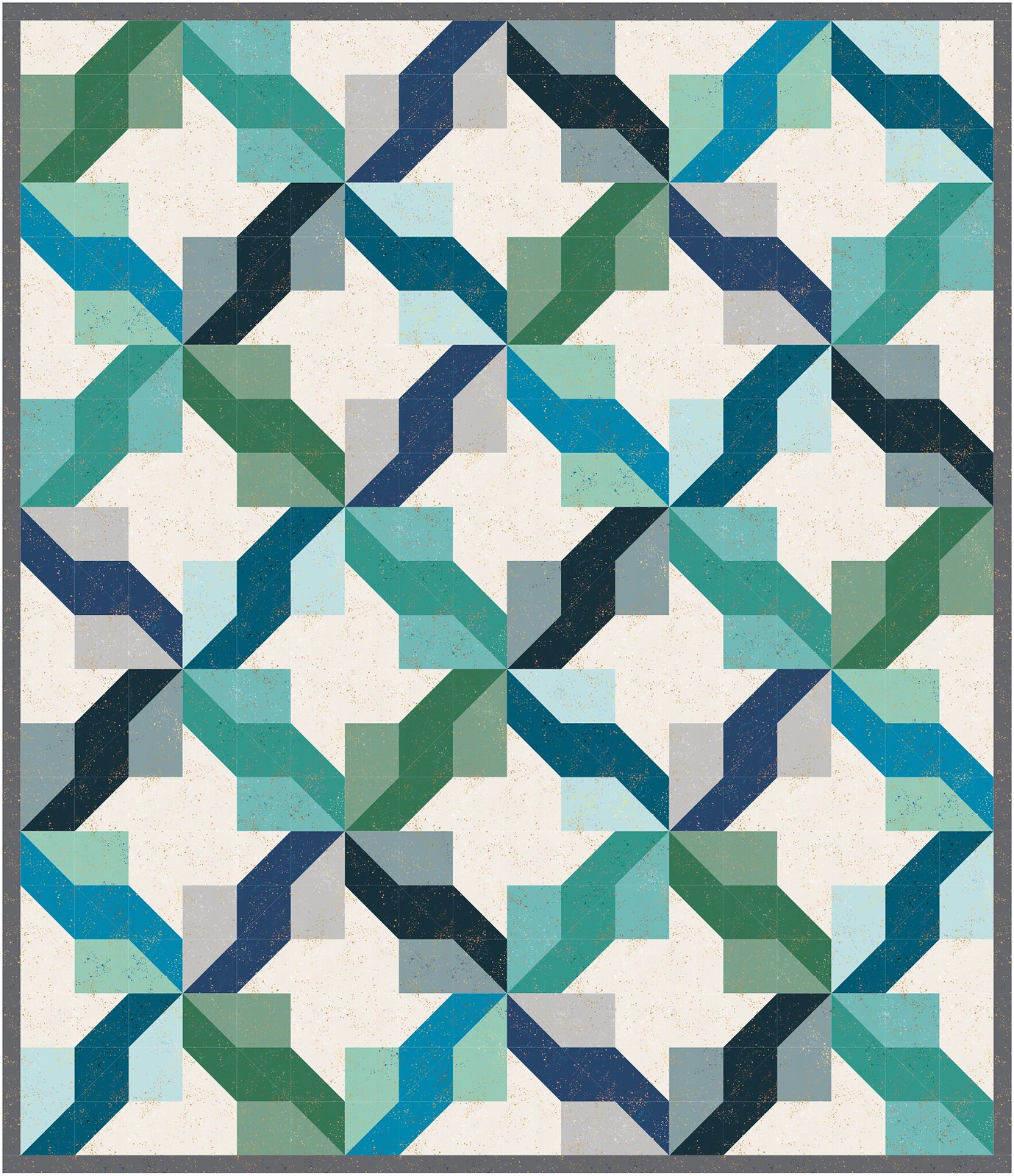 The Melody Quilt Pattern in Cool Colored Speckled — Kitchen Table Quilting