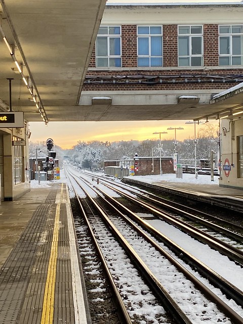 Winter sunshine at East Finchley station