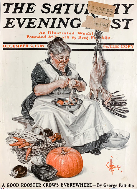 “Preparing Thanksgiving Dinner” by J. C. Leyendecker on the cover of “The Saturday Evening Post,” December 2, 1916.
