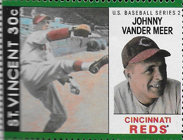 1989 St VIncent Stamp Sheet Series 2 - Vander Meer, Johnny
