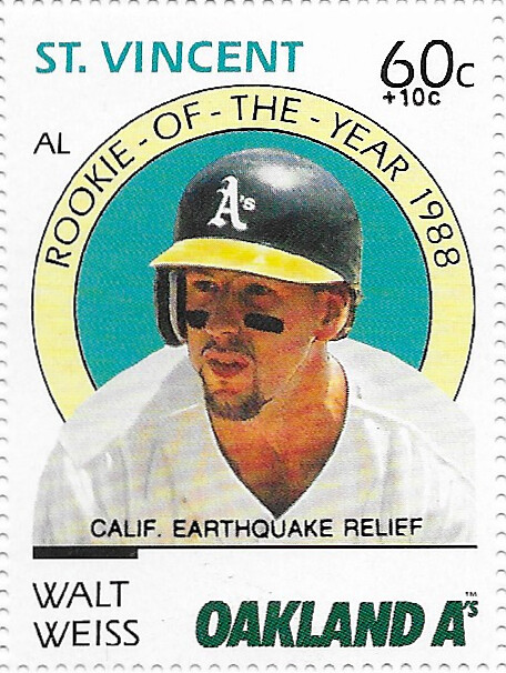 1989 St Vincent Stamp - CA Earthquake Relief Fund Award Winners - Weiss, Walt