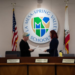 Brianna Coston, La Mesa Spring Valley School District Trustee LMSV school board trustee Brianna Coston takes the oath of office at the December 13, 2022 meeting in the school district administrative building.
