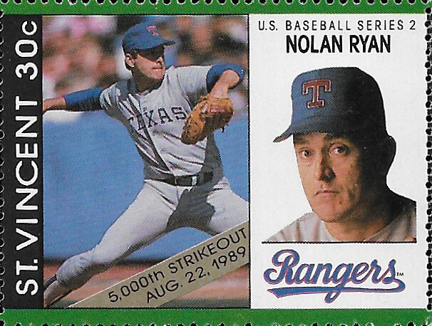 1989 St VIncent Stamp Sheet Series 2 - Ryan, Nolan