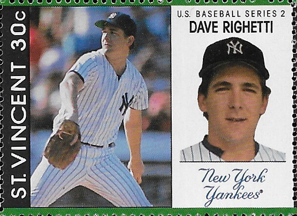 1989 St VIncent Stamp Sheet Series 2 - Righetti, Dave
