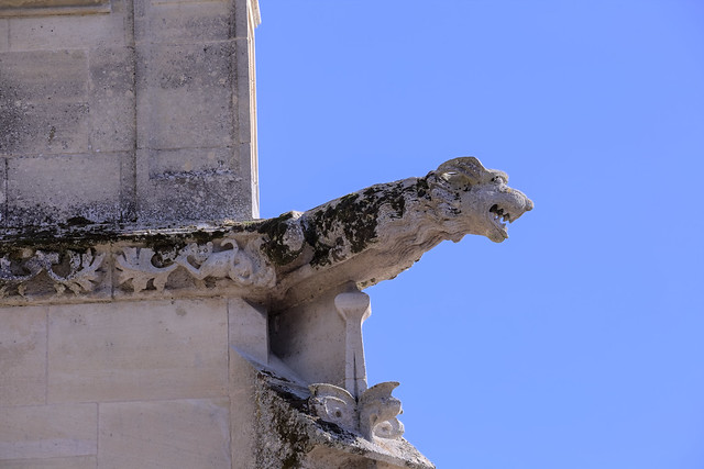 Gargoyle on the church Saint-Nicolas in Beaumont-le-Roger