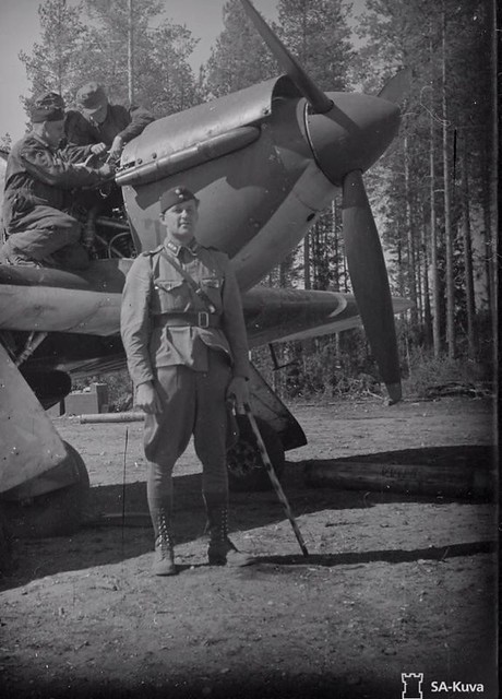 Finnish pilot and his Hawker Hurricane