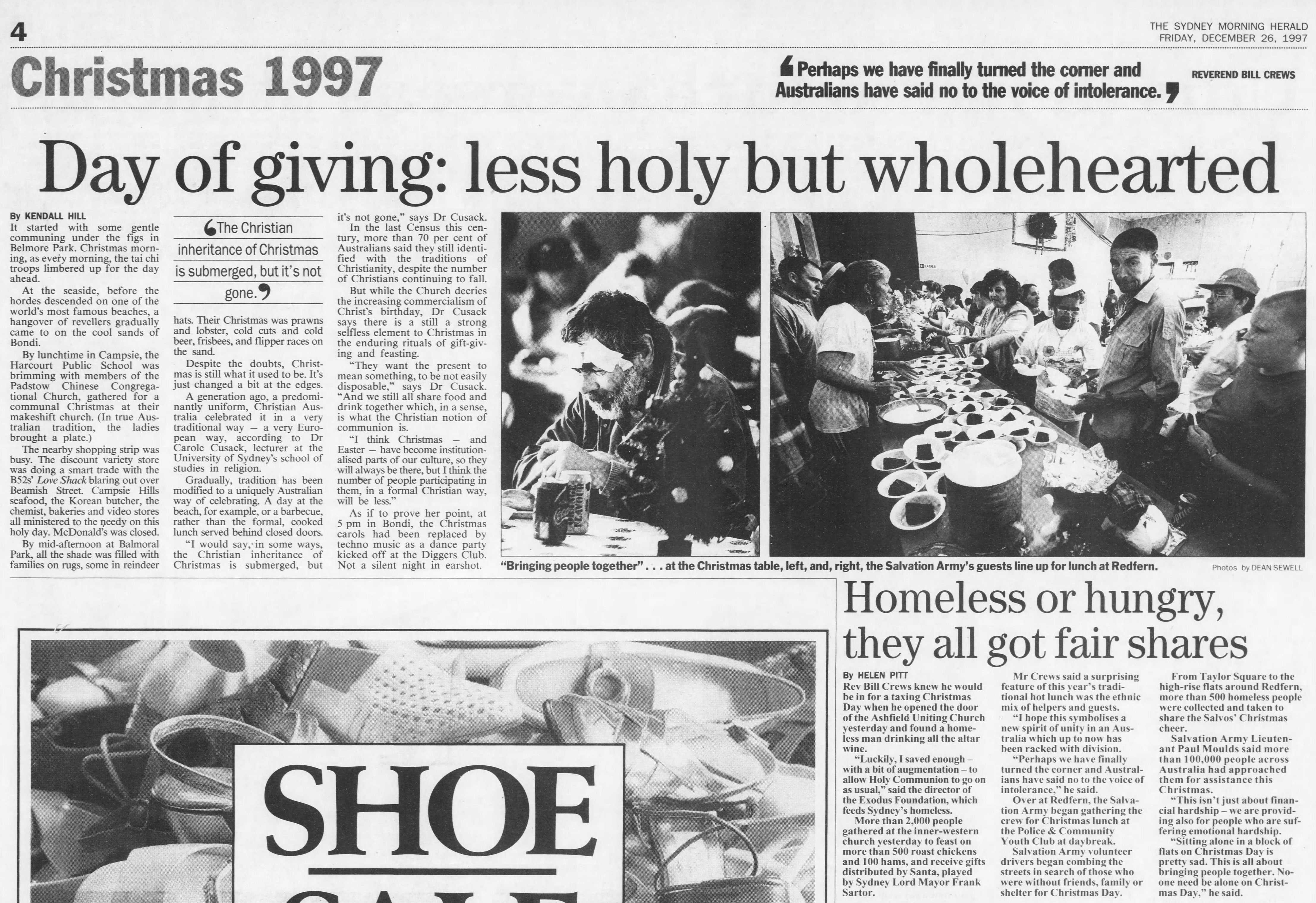 Christmas for poor and disavantaged December 26 1997 SMH 4