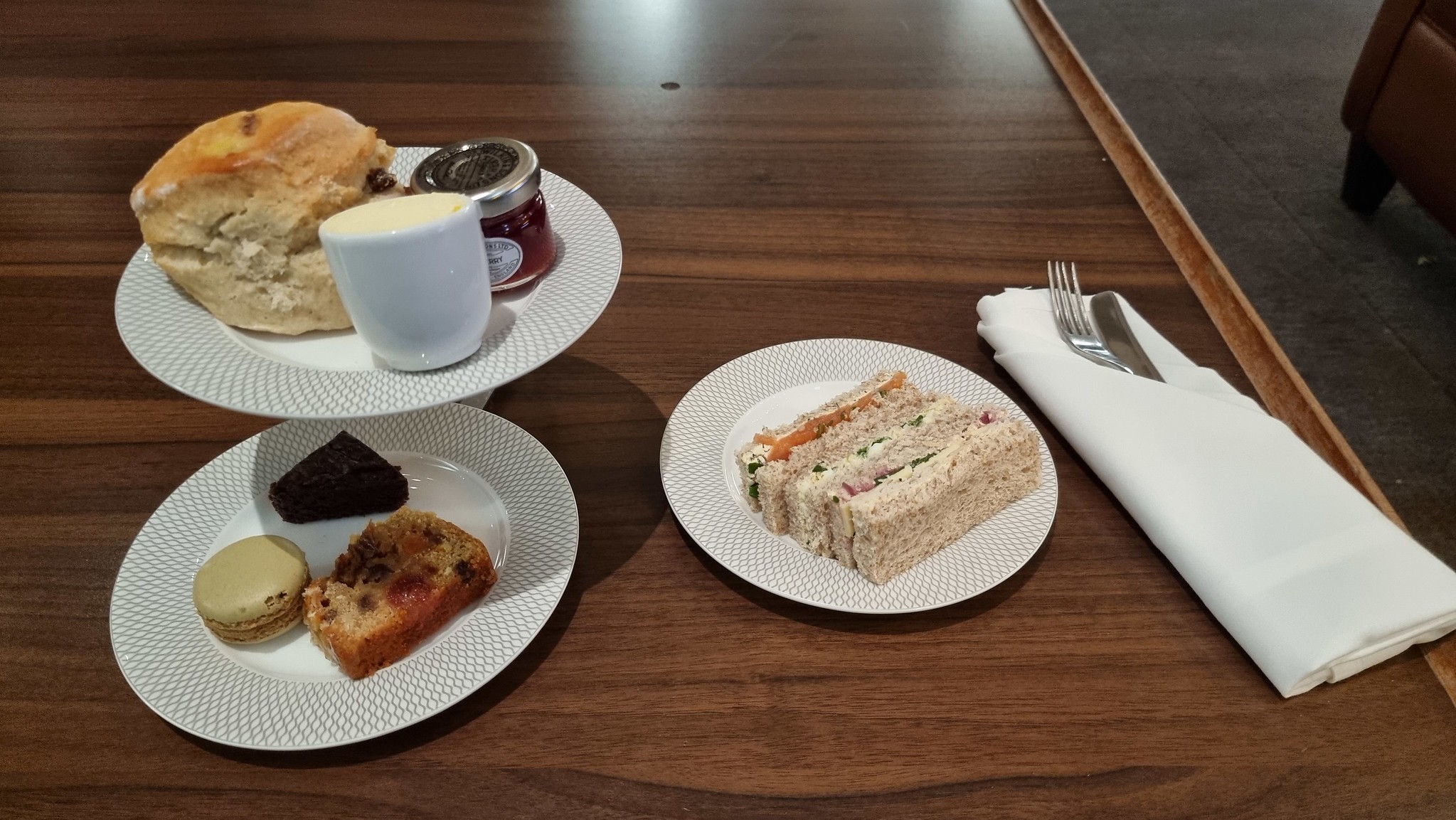 The champagne afternoon tea enjoyed in the CCR at Heathrow T5