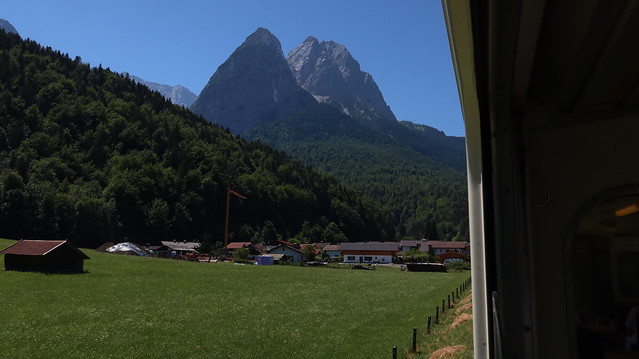 To top of Zugspitze seen from train