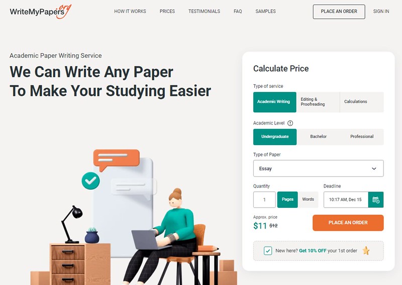 Writemypapers org main page