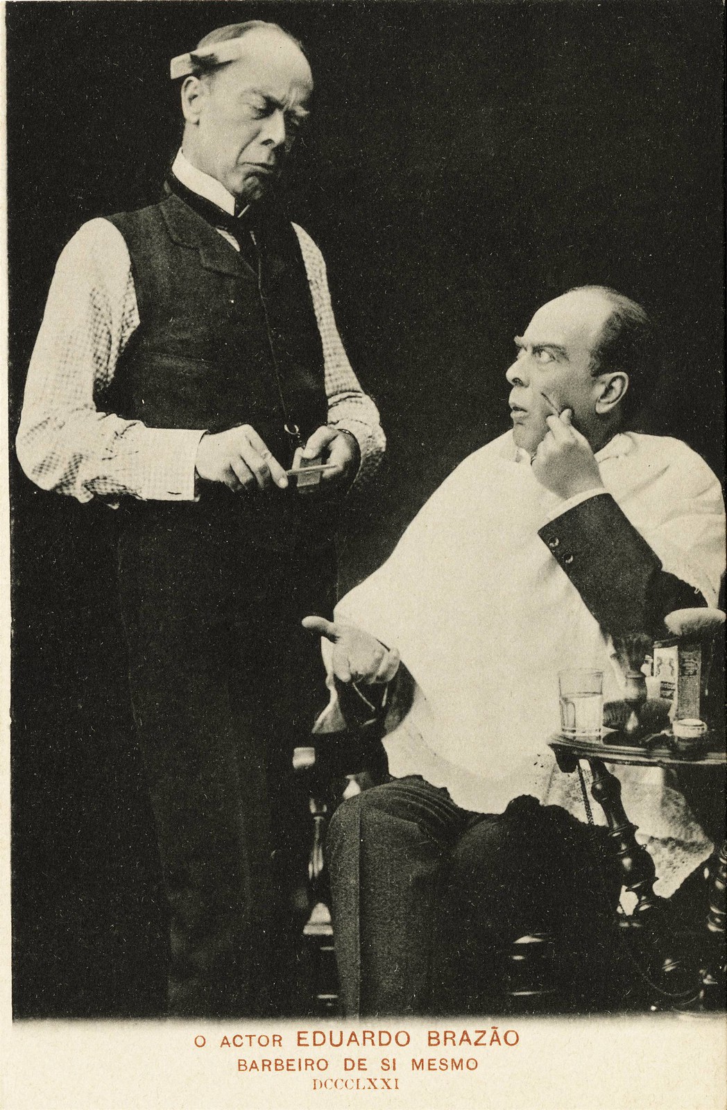 Actor Eduardo Brazão «Barbeiro de si mesmo», Typographia Paulo Guedes & Saraiva, Lisboa, ante 1911.