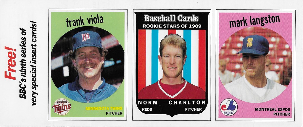 1989 Baseball Card Magazine Strip (Frank Viola, Norm Charlton, Mark Langston)