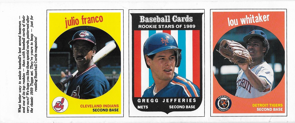 1989 Baseball Card Magazine Strip (Julio Franco, Gregg Jefferies, Lou Whitaker)