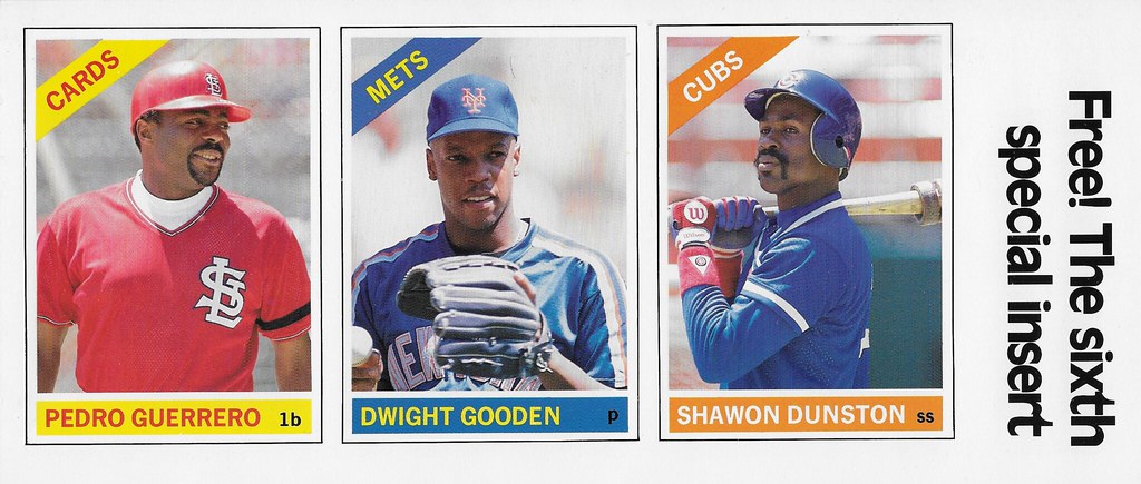 1991 Baseball Card Magazine Strip (Pedro Guerrero, Dwight Gooden, Shawon Dunston)