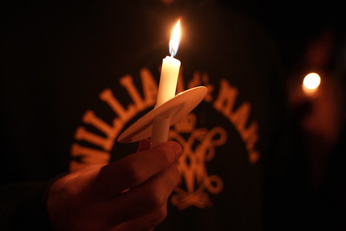 Students, faculty and staff shared light of candles and strength from one another.
