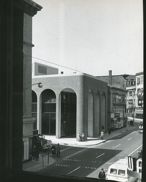 Banks - Pawtucket Institute for Savings - Viewed from building across the street - April 14th 1964