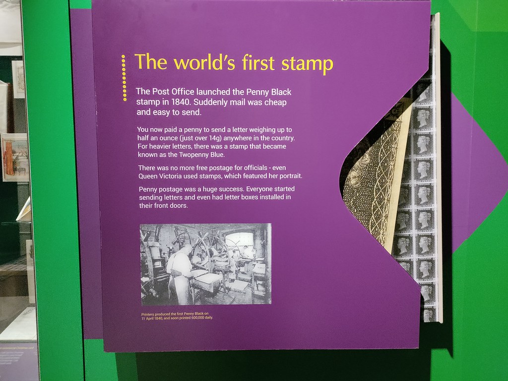 The world's first ever stamp, The Postal Museum, LOndon