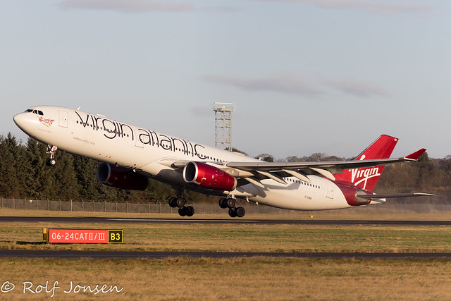 G-VINE Airbus A330-300 Virgin Atlantic Edinburgh Airport EGPH 05.01-22