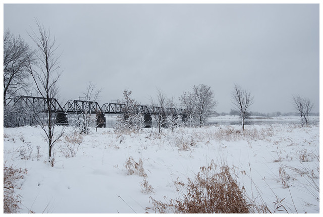 Railroad Bridge on a Snowy Day