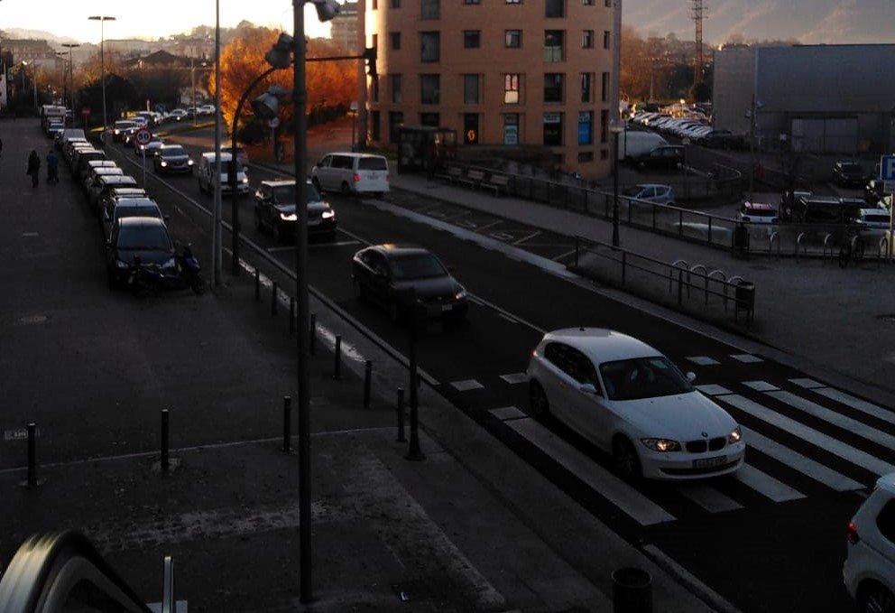 Corte de trafico en Behobia