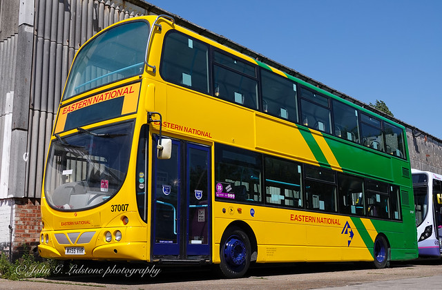 Before entering service after completion of my project with Marden Commercials to reintroduce Eastern National livery - First Essex (Colchester) Volvo B7TL 37007, WX55 VHR