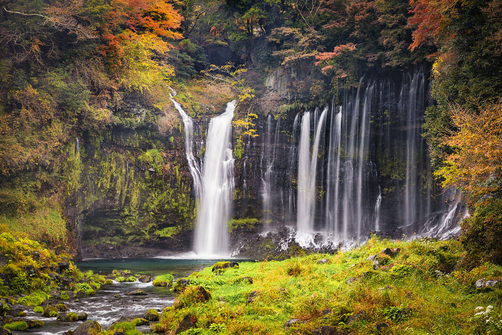 Shiraito Falls In Autumn, Fujinomiya, Shizuoka, Japan
