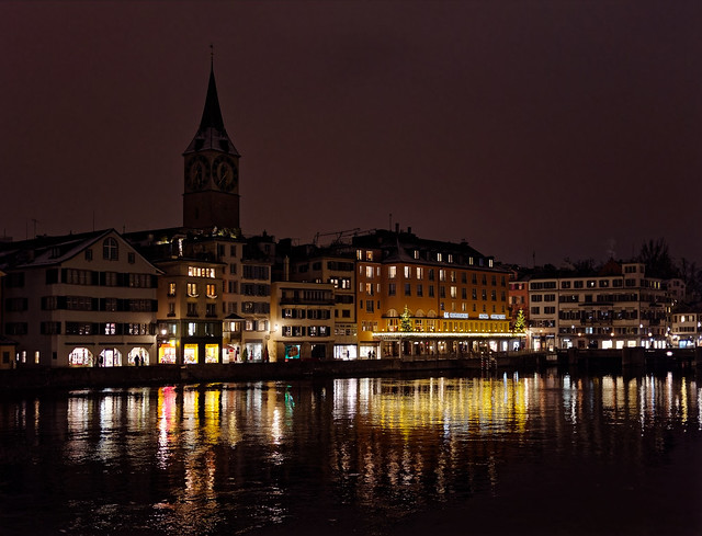 Zürich, Limmat night view