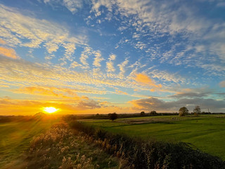 Sunset From Withybed Lane Inkberrow Worcestershire