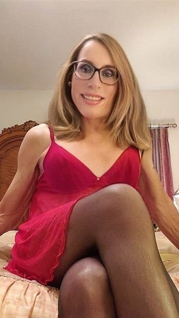 This girl loves her sexy red babydoll!