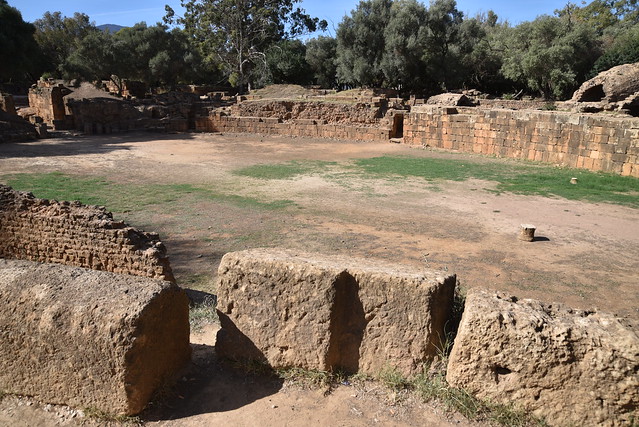 The amphitheatre with an elliptical arena, dated to the Severan period, Tipasa, Mauretania Caesariensis, Algeria