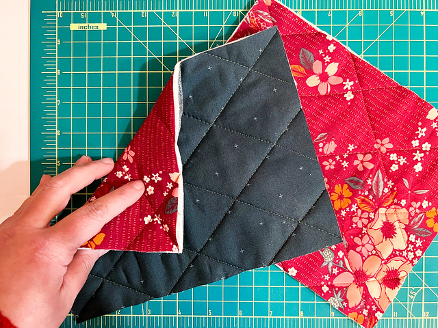 Quilted and Trimmed Pouch Pieces