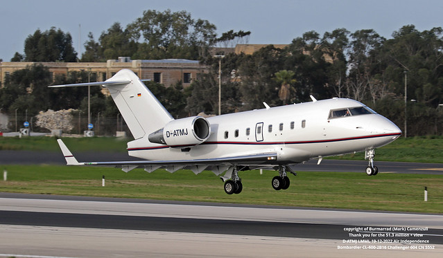 D-ATMJ LMML 19-12-2022 Air Independence Bombardier CL-600-2B16 Challenger 604 CN 5552