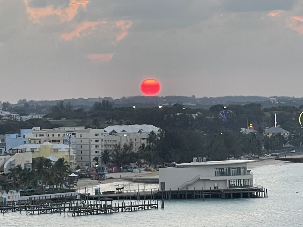 Red Sun sunset Nassau Bahamas