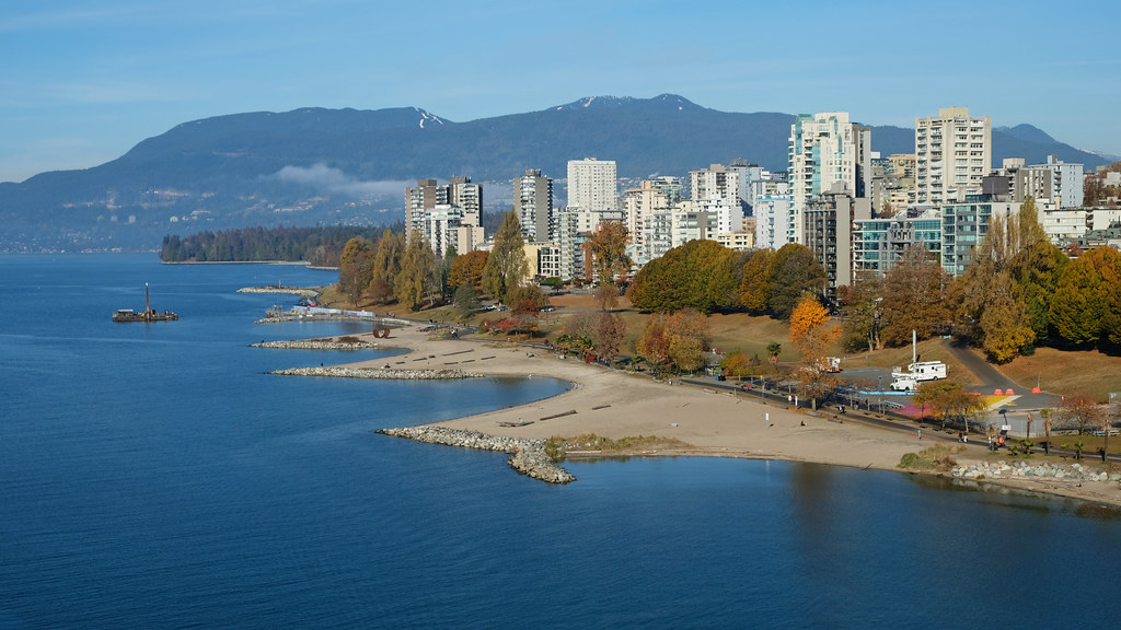 West End from Burrard Bridge, Vancouver, BC, Canada