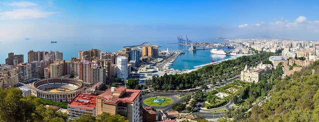 Panorama du port de Malaga en Espagne!